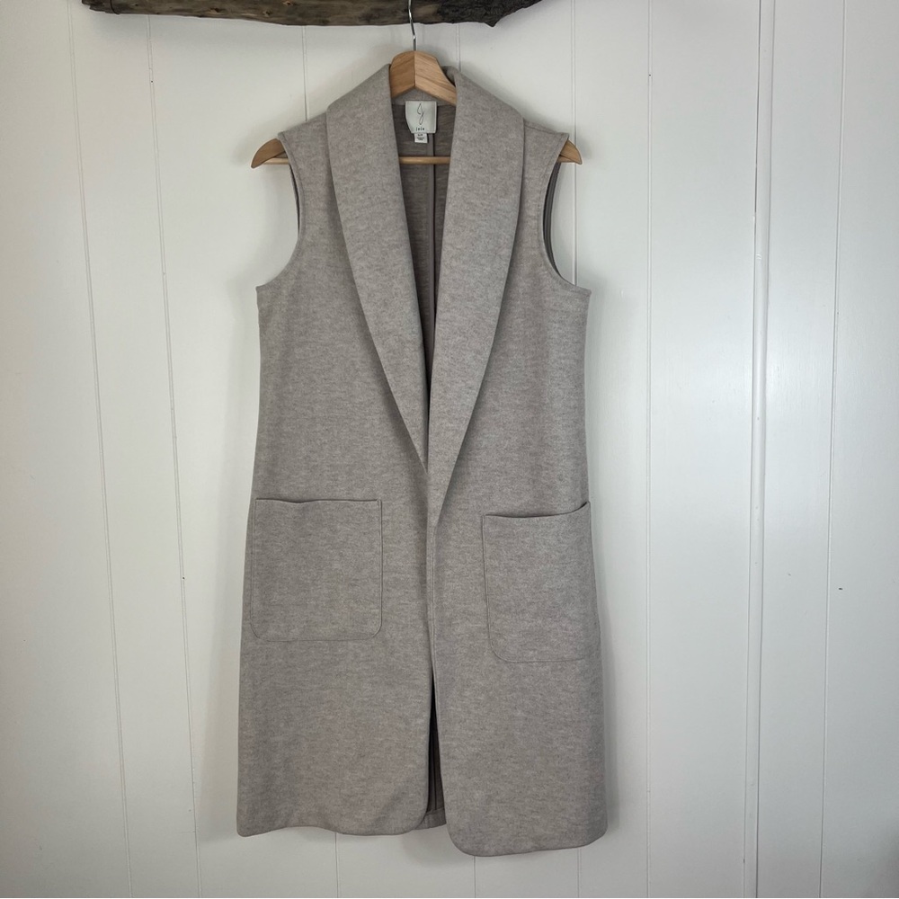 Joie Sleeveless Open Front Vest Size Small Taupe
